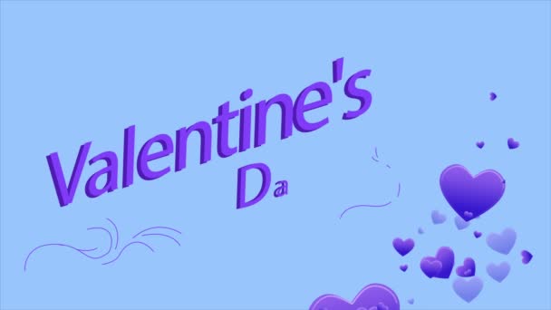 Gruß Zum Valentinstag Mit Animation Herzsammlung — Stockvideo
