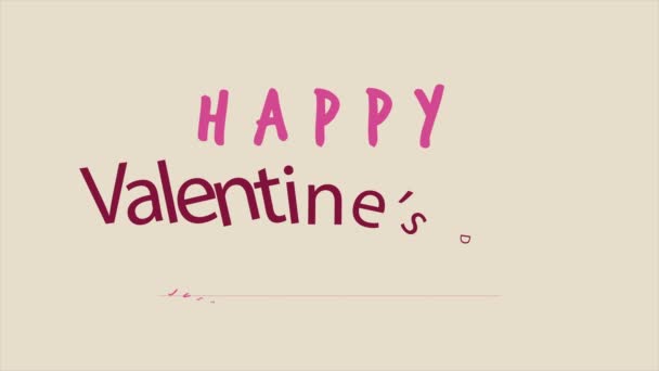 Urlaub Glücklicher Valentinstag Gruß Mit Animation Love Collection — Stockvideo