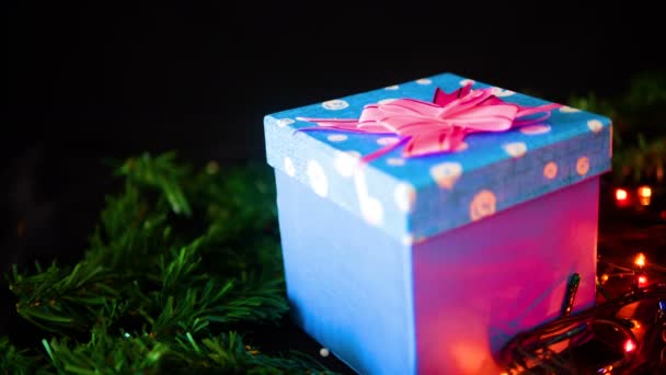 Διακοπές Χριστουγέννων Μήκος Πόδηα Κουτιά Δώρων Για Χριστούγεννα Συλλογή — Αρχείο Βίντεο