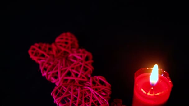 Felice Giorno San Valentino Decorazione Filmati Con Candela Ardente Collezione — Video Stock