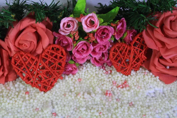 Fotoshooting Von Rosen Und Blumensträußen Für Valentinstag Kollektion — Stockfoto