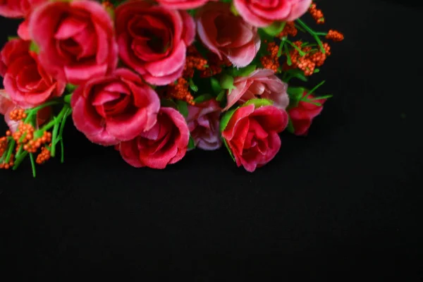 Feliz Día San Valentín Con Colección Fotos Ramo Flores — Foto de Stock