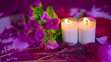 Sevgililer günü buket, görüntüleri koleksiyonu yanan mum ile tanışma