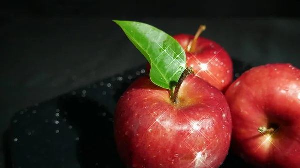 Apfel Und Blatt Für Obst Image Sammlung — Stockfoto