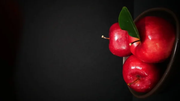 Tres Manzanas Tazón Para Recolección Imágenes Frutas —  Fotos de Stock