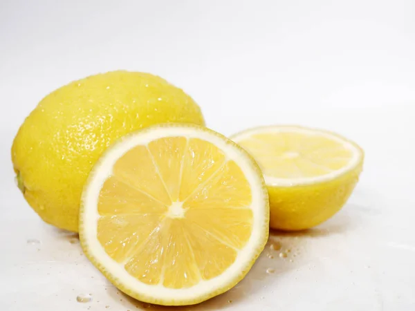 Fatia Limões Frescos Coleção Photoshoot Frutas — Fotografia de Stock
