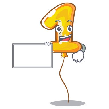 İle kurulu bir numaralı balonunda çizgi film şekil vektör çizim