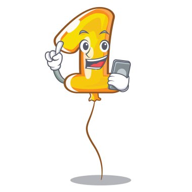 İle telefon numaralı balonunda çizgi film şekil vektör çizim