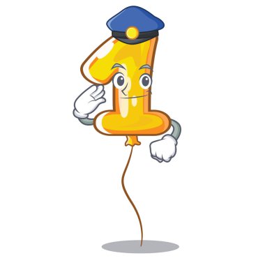 Polis bir balonun içinde çizgi film şekil vektör çizim