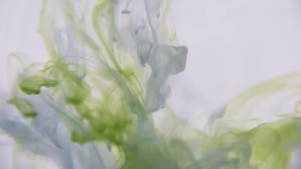 Encre Bleue Verte Dans Eau Peinture Bleue Verte Colorée Tombe — Video