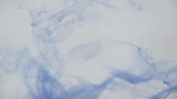 Tinta Azul Agua Coloridas Gotas Pintura Azul Arriba Mezclando Agua — Vídeos de Stock