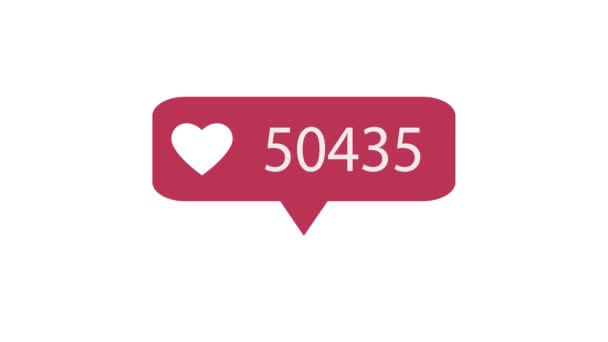 Анимация Розовый Икона Белом Фоне Counting Social Media 1000000 Лайков — стоковое видео
