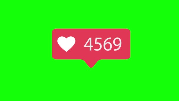 Rose comme Icône sur fond vert Chroma Key. Comme Compter pour les médias sociaux 1-100000 J'aime. Vidéo 4K . 