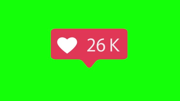 Pink Icon Green Chroma Key Background Counting Social Media 10M — Stock Video