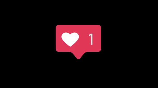 Рожевий Піктограма Чорному Тлі Подобається Розраховувати Соціальні Медіа Likes Відео — стокове відео