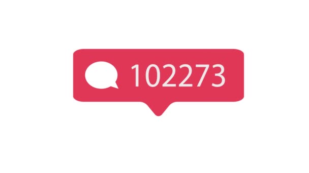 白地にピンクのコメント アイコン ソーシャル メディアのカウント 1000000 コメント コメント ビデオ — ストック動画