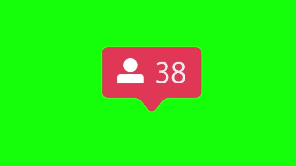 Follower Icon Green Chroma Key Background Followers Counting Social Media — Stock Video