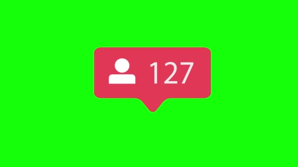 緑クロマ キー背景にフォロワーのアイコン ソーシャル メディア 500 を数える信者 ビデオ — ストック動画