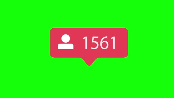 緑クロマ キー背景にフォロワーのアイコン ソーシャル メディア 5000 カウントの信者 ビデオ — ストック動画
