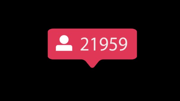 Икона Последователя Черном Фоне Followers Counting Social Media 100000 Видео — стоковое видео