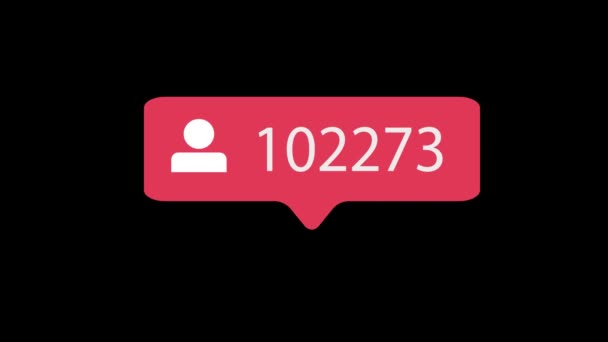 Икона Последователя Черном Фоне Followers Counting Social Media 1000000 Видео — стоковое видео