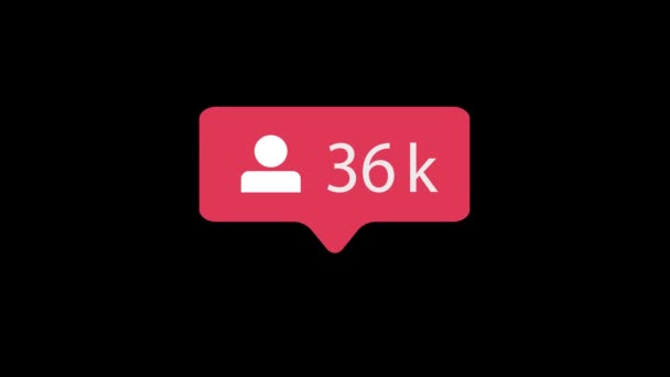 Икона Последователя Черном Фоне Followers Counting Social Media Видео — стоковое видео
