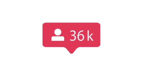 Follower Icon White Background Followers Counting Social Media Video — Stock Video