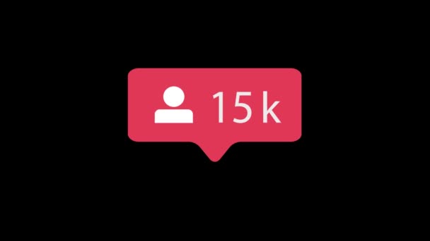 Follower Icon Black Background Followers Counting Social Media 200K Video — Stock Video