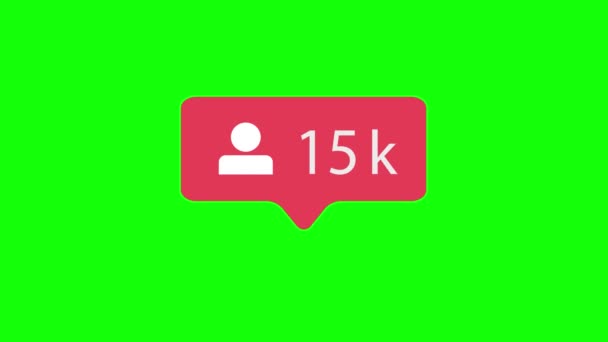 Follower Icon Green Chroma Key Background Followers Counting Social Media — Stock Video