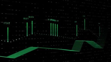 Zaman içinde başarı ve kayıpları dinamik olarak gösteren bir iş bilgi grafiğinin animasyonu. 4k renkli finansal infografik.
