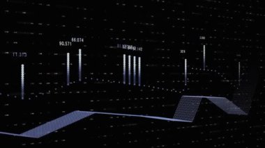 Zaman içinde başarı ve kayıpları dinamik olarak gösteren bir iş bilgi grafiğinin animasyonu. 4k renkli finansal infografik.