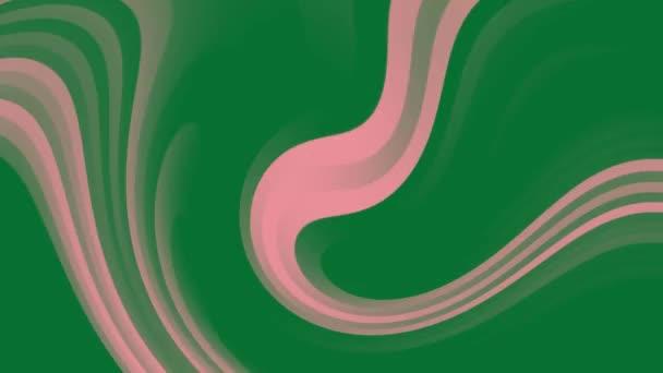 Animação Fundo Abstrato Listras Movimento Verde Rosa Curvas Animação Loop — Vídeo de Stock