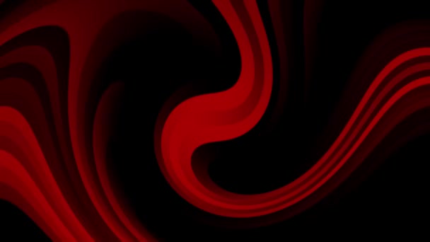 抽象背景动画的弯曲的红色和黑色移动条纹 循环动画 — 图库视频影像