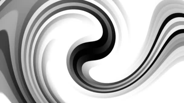 Abstract Background Animation Curved White Black Moving Stripes Looped Animation — Stock Video