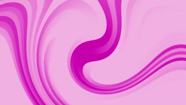 Abstracte Achtergrond Animatie Van Gebogen Roze Paarse Bewegende Strepen Looped — Stockvideo