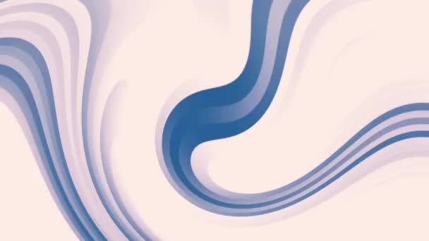 Abstrakcyjna Animacja Tła Zakrzywionych Białych Niebieskich Ruchomych Pasków Animacja Zapiterowana — Wideo stockowe