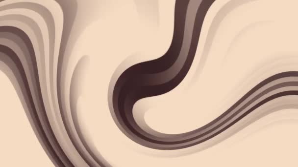 Abstracte Achtergrond Animatie Van Gebogen Beige Bruin Bewegende Strepen Looped — Stockvideo