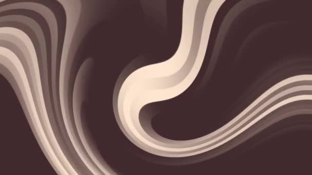 Abstracte Achtergrond Animatie Van Gebogen Beige Bruin Bewegende Strepen Looped — Stockvideo