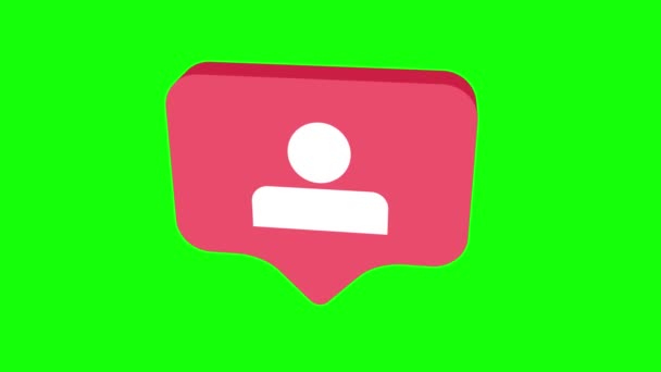 Rotating Follower Icona Isometrica Rosa Animazione Sfondo Verde Chroma Key — Video Stock