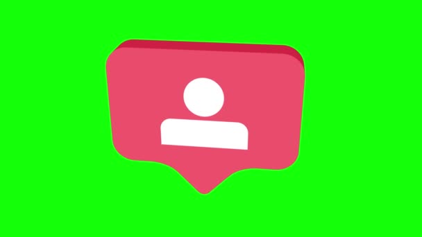 Rotierendes Isometrisches Rosafarbenes Symbol Animation Auf Grünem Hintergrund Grüner Bildschirm — Stockvideo
