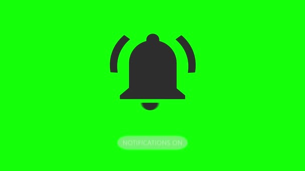 Mouse Clicando Bell Button Liga Notificações Animação Youtube Tela Verde — Vídeo de Stock