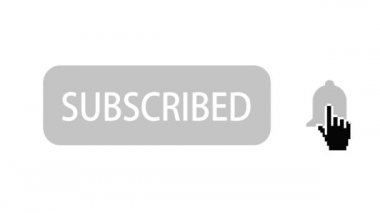 Sosyal Ağ Animasyonu. Beyaz Arka Planda Abone Ol Düğmesi ve Zil Bildirimi.