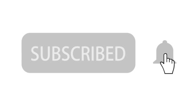Анимация Социальной Сети Кнопка Подписки Уведомление Звонке Белом Фоне — стоковое видео