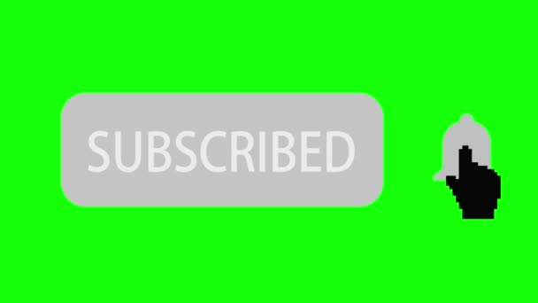 Анимация Социальной Сети Кнопка Подписки Уведомление Звонке Зеленом Экране Chroma — стоковое видео