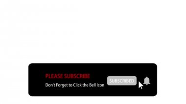 Bildirim: Lütfen Abone Olun ve Çan Simgesini Tıklatmayı Unutmayın. Beyaz İmleç ile Beyaz Arka Plan Sosyal Ağ Animasyonu