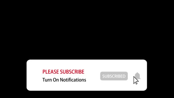 Notificación Suscríbase Active Notificaciones Animación Red Social Sobre Fondo Negro — Vídeo de stock