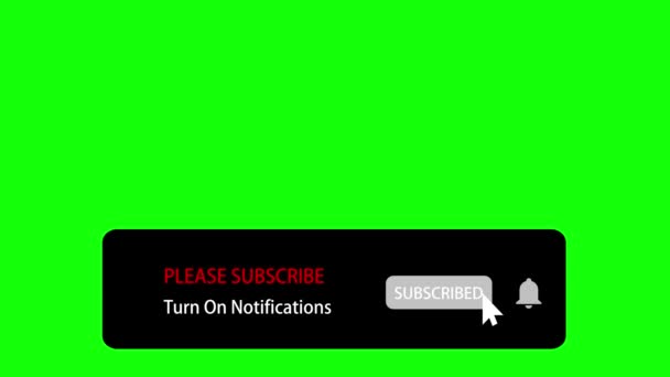 Suscríbase Active Notificaciones Animación Red Social Pantalla Verde Clave Croma — Vídeos de Stock