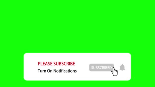 Prega Iscriversi Attivare Notifiche Animazione Social Network Schermo Verde Chroma — Video Stock