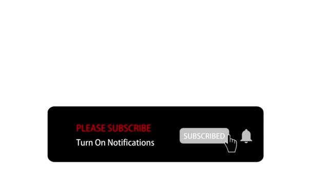 Notification Please Subscribe Turn Notifications Animation Social Network White Background — Stock Video