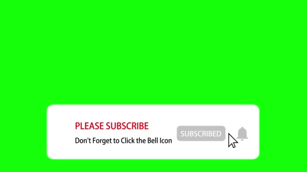 Upozornění Přihlaste Nezapomeňte Klepnout Ikonu Zvonku Animace Sociální Sítě Zelené — Stock video